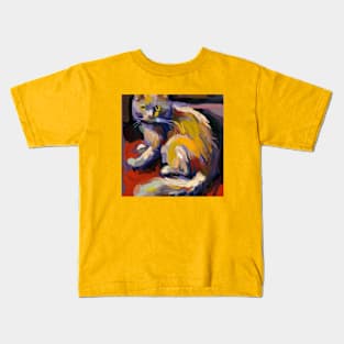 Painting of a Cat in the Style of Cezanne Kids T-Shirt